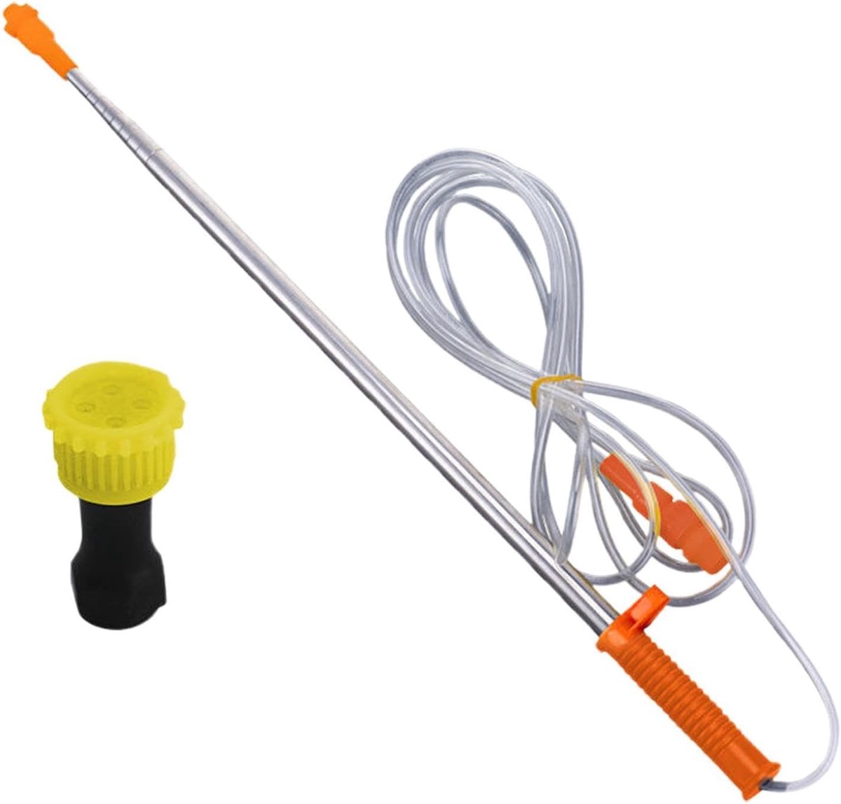 Spuitlans - Verlengt het waterbereik, roestvrijstalen stijve pijpslangdeel, 50-250 cm flexibele lange reikpaal, handmatige stroomadapter - voor kasgewassen en gazons