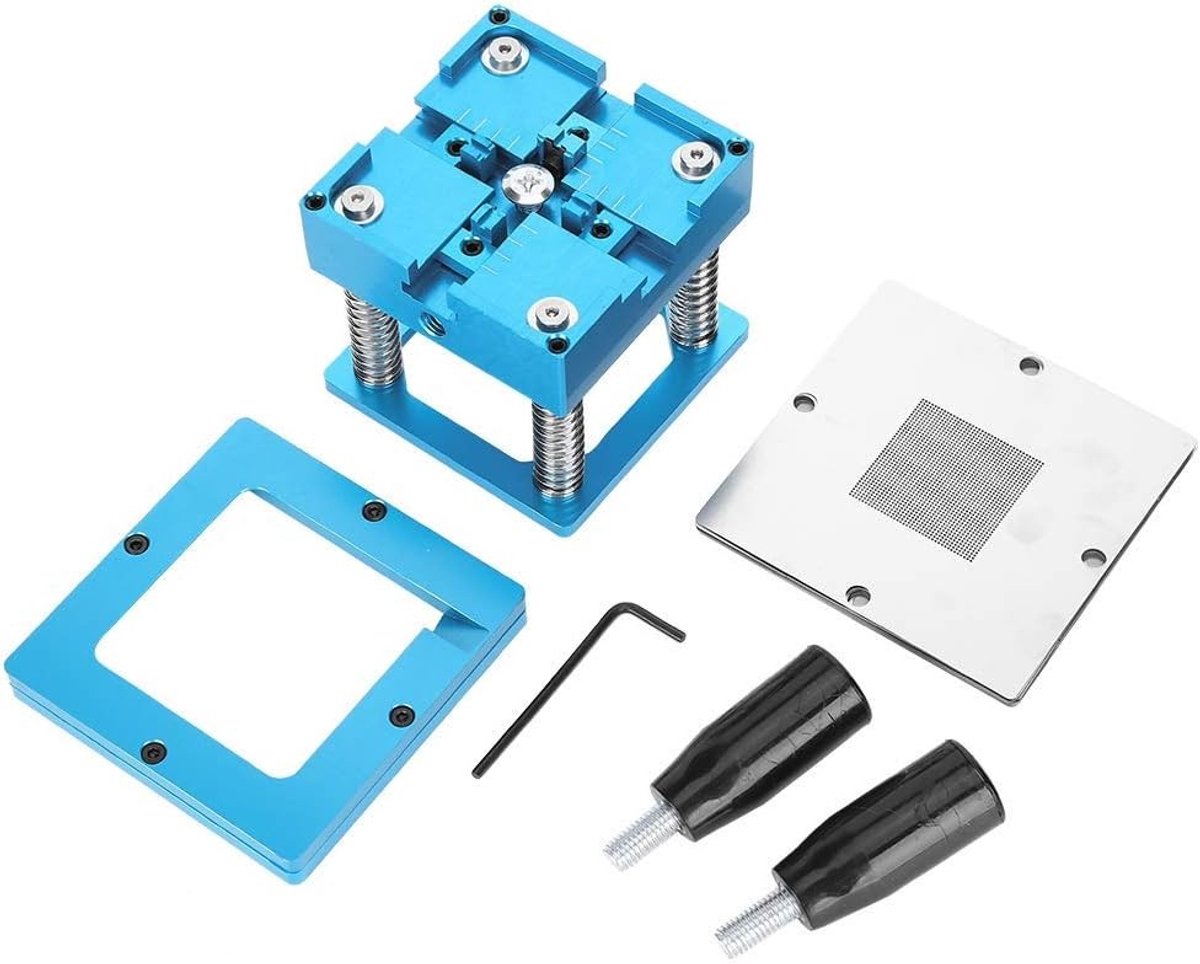 Reballing Station voor Mobiele Telefoons, 50X Reballing Kit, Aluminium Rework Tafel met Handvat en Tin Planting Functie