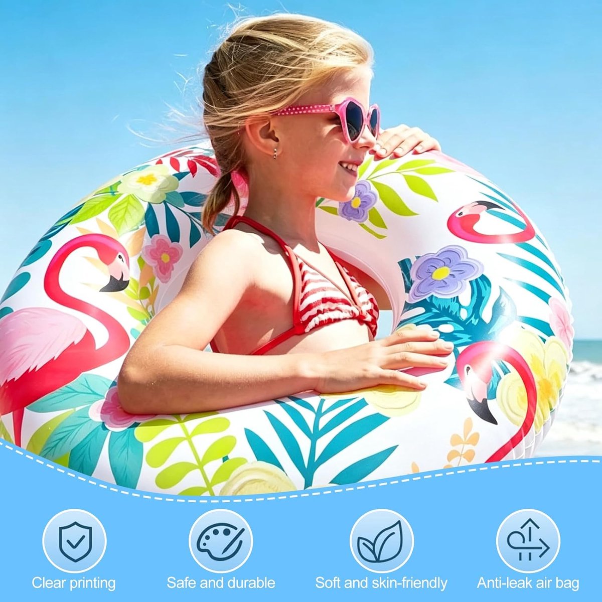 Zwemring, opblaasbare zwemring, opblaasbare zwemring, opblaasbaar zwembad voor zomerfeesten op het strand en in het zwembad, opblaasbare ringen voor jongens