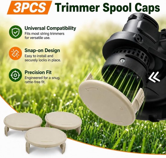 Set van 3 Grastrimmer Spoel Covers Geschikt voor Diverse 18V, 24V, 40V Grastrimmers, Duurzame ABS Spoel Covers, Ideaal voor Tuinonderhoud en Grasonderhoud — afbeelding 2
