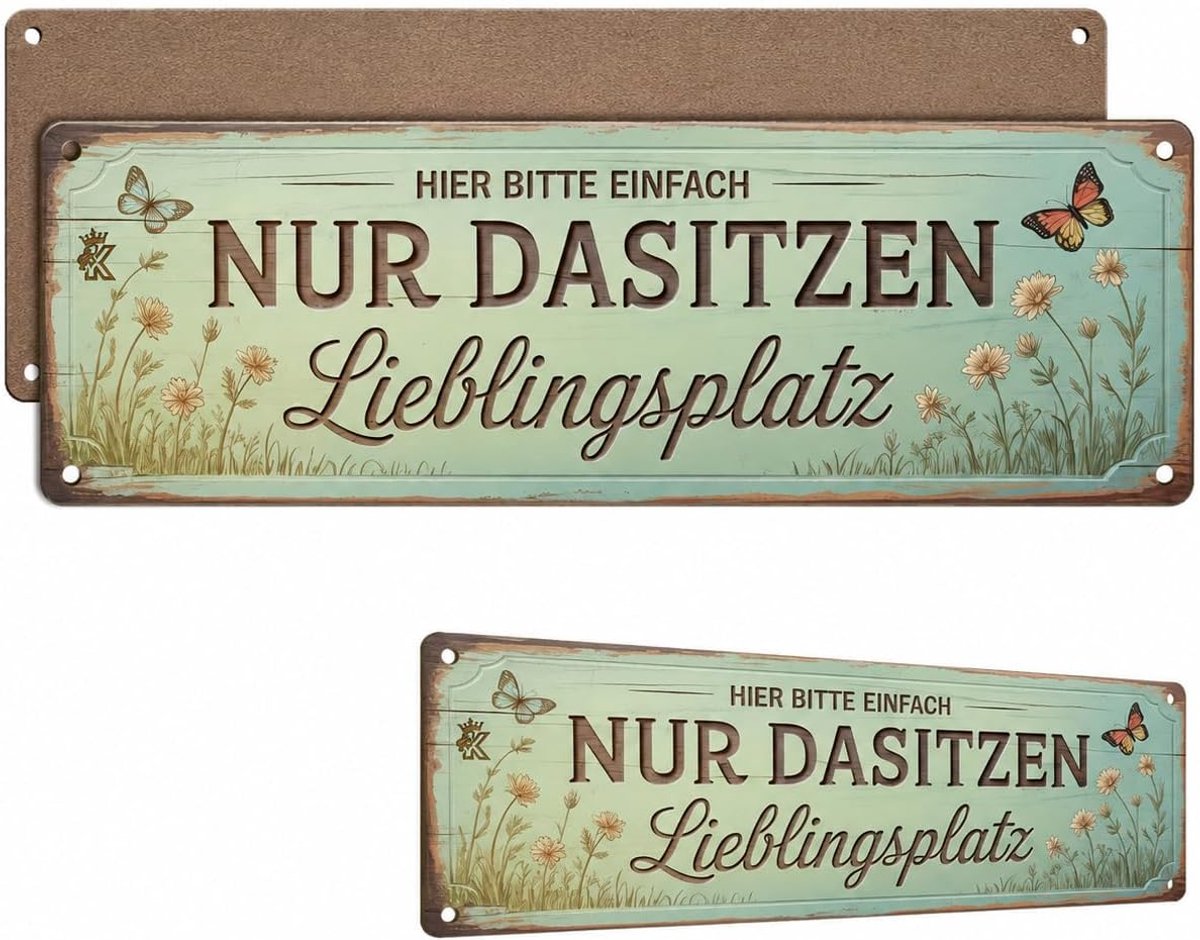 Houten Bord Met Spreuk Favoriete Plek, Retro Wanddecoratie Voor Tuin Balkon Woonruimte, Tuinborden Decoratiebord 30x10 cm