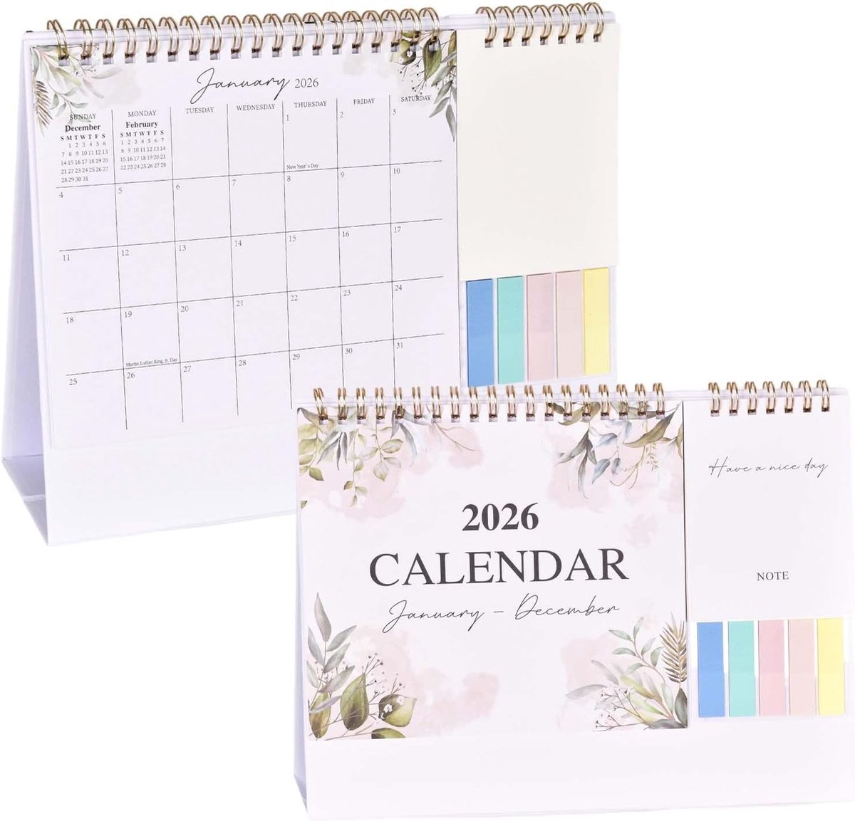 Bureaukalender 2026 - 25,6 x 19,5 cm - 12 maanden - overzichtelijke organisatie - SnelShoppen