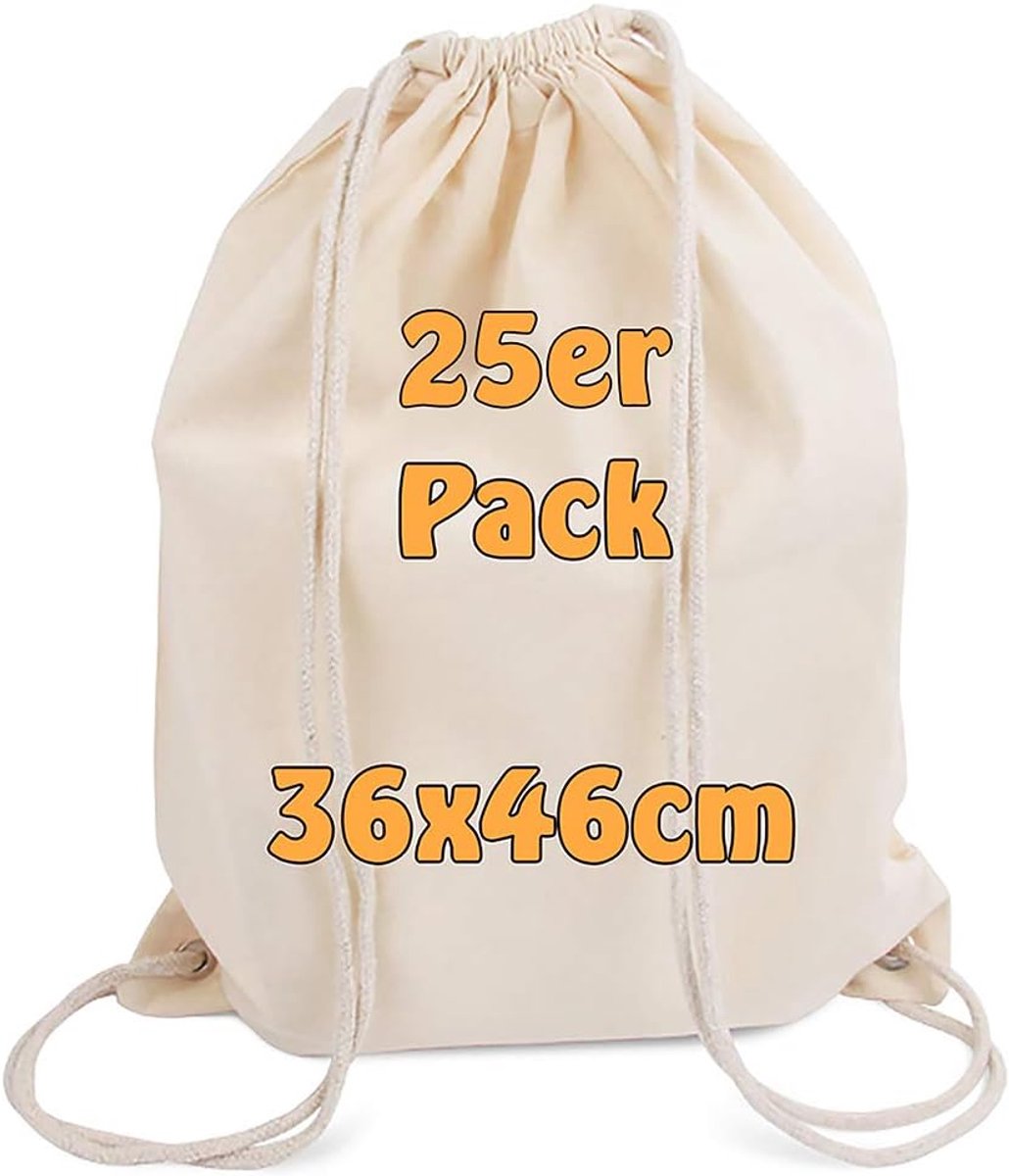 Cottonbagjoe Modern gym bag, cotton backpack, Oeko-Tex Standard certified, fabric bag with drawstring - ShopVlot