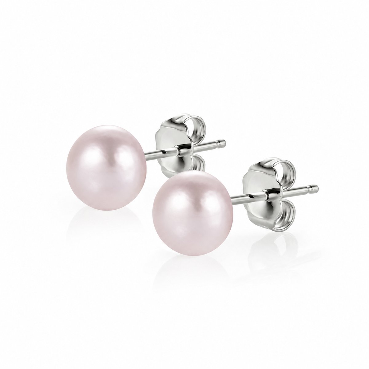PROUD PEARLS® pareloorbellen knopjes met lila parels 8mm