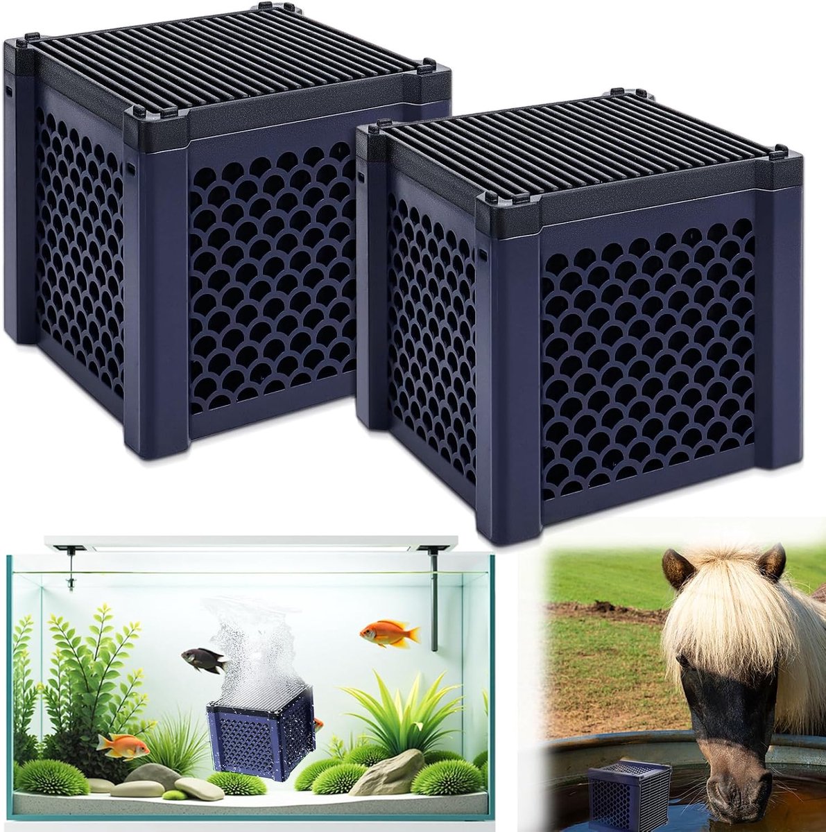 Clever Cube Activated Carbon Horses, 2 Pieces Activated Carbon Filter Cube, Horse, Eco Aquarium, Water Purifier Cube - ShopVlot