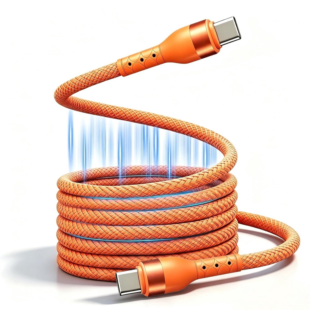 Oplaadkabel USB C 1,5 m - magnetisch - 60 W snelladen - voor auto en kantoor - ShopVlot