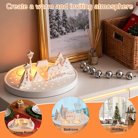 Vormen Kerst huisjes, 3 stuks Gietvormen Kerstmis, siliconen vormen gietvormen huisjes, gietvormen om kerstdecoraties te maken, kerstcadeaus en knutselen (B) — afbeelding 4