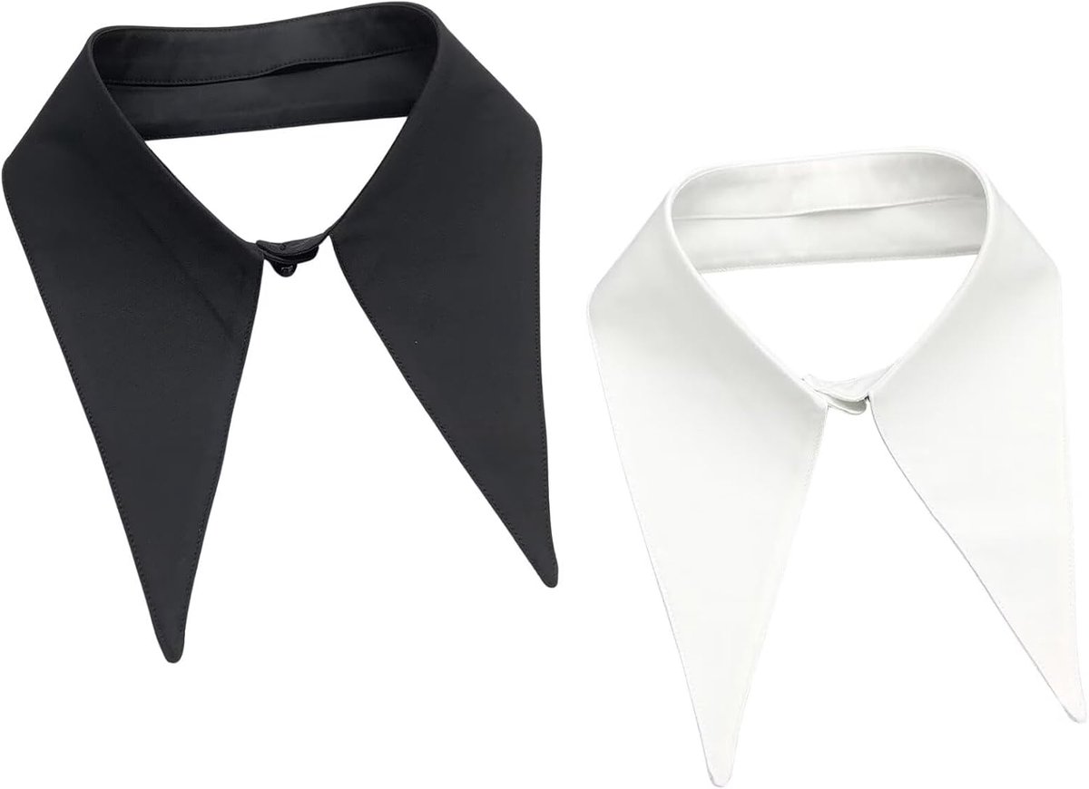2 stuks afneembare nepkraag met valse revers, chiffon blouse voor dames