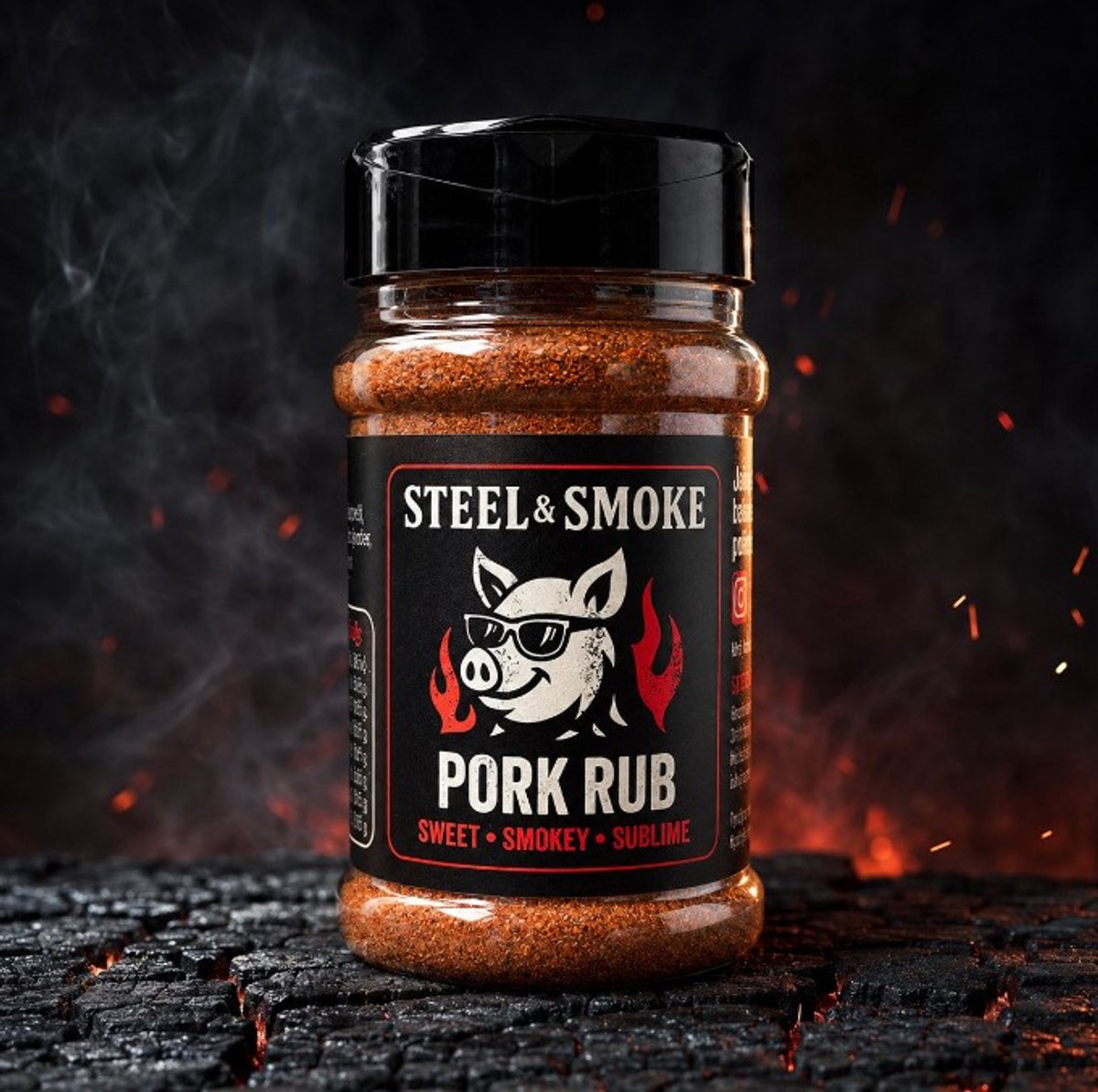 Steel & Smoke Pork Rub – BBQ Kruiden voor Varkensvlees – 200 g