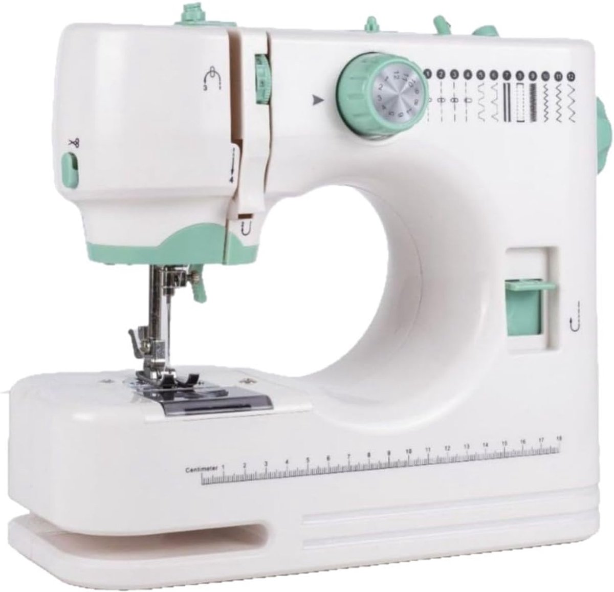Naaimachine, 12 steken, 2 snelheden, led-pedaal, beginners
