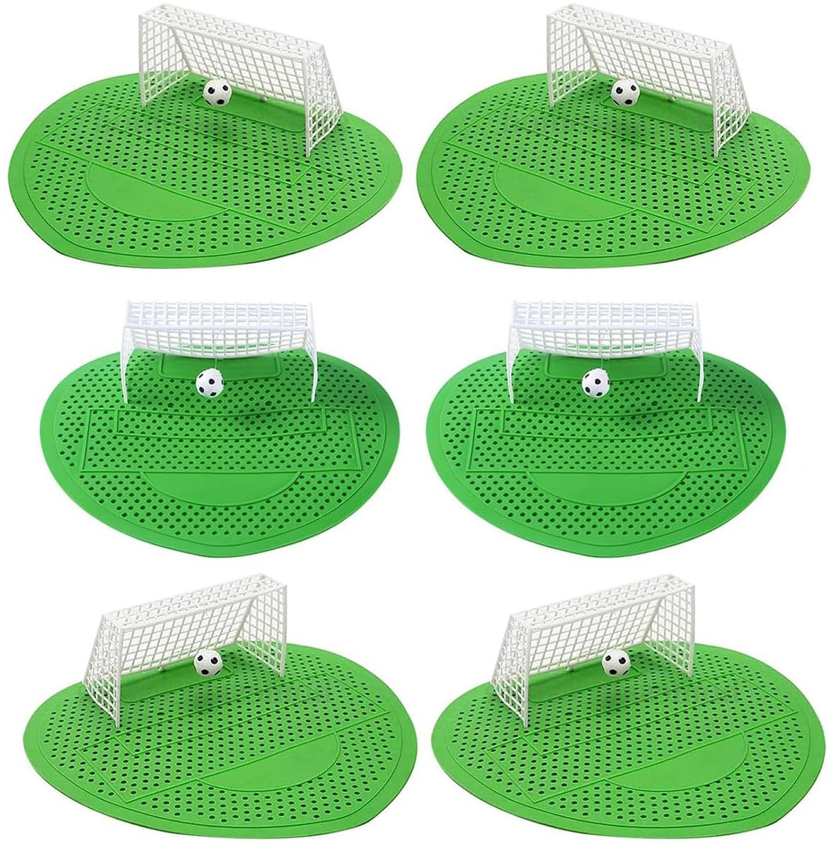 Set van 6 Urinefilters met Geurbeveiliging, Pissoir Inzetstukken, Splash Guard en Voetbal Doelontwerp voor Winkelcentra en Publieke Toiletten
