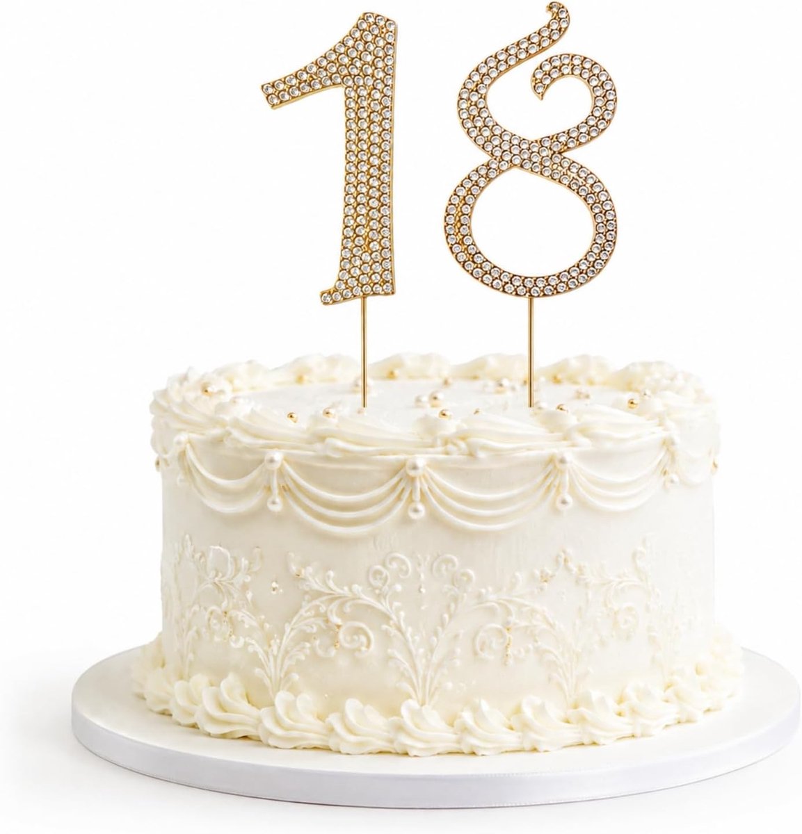18e verjaardag meisje gouden cijferopzetstuk met kristallen taartdecoratie 18e verjaardag meisje, gouden nummer 18 cake strass, hoogwaardige taartsteker cijferopzetstuk