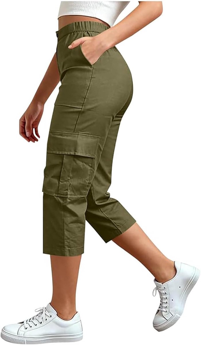 Linnen damesbroek, vloeiend, hoge taille, casual, palazzo, licht, losse pasvorm, lente, zakken, comfortabel, casual, effen, zacht, A121