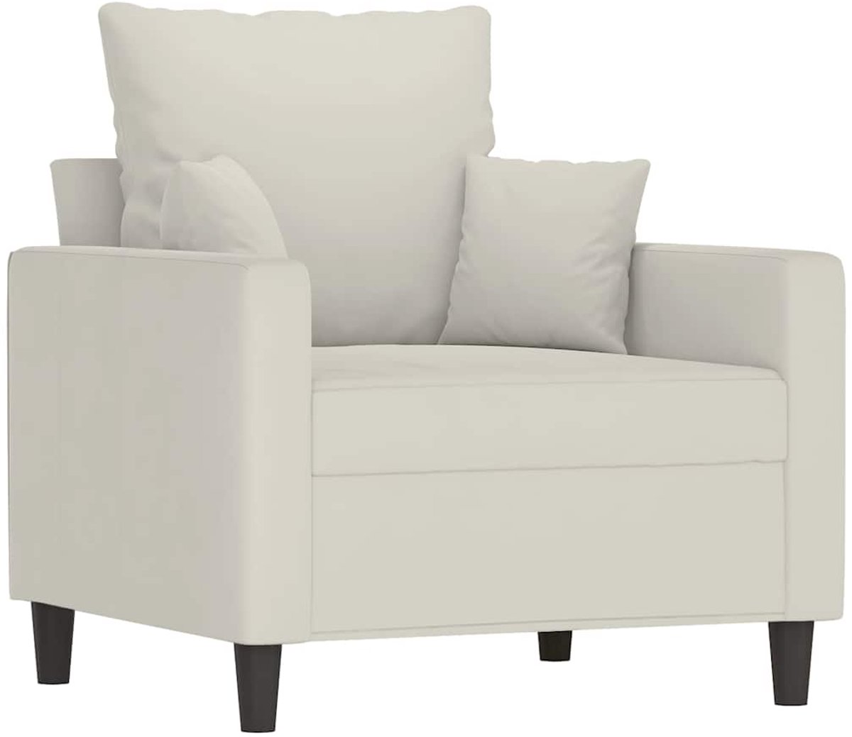 vidaXL Fauteuil - 60 - cm - fluweel - crèmekleurig
