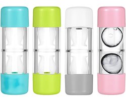 Draagbare reisetui voor harde contactlenzen in roze, wit, blauw en groen, hygiënische en compacte beschermdoos voor RGP-lenzen, perfect voor oogverzorging en reizen