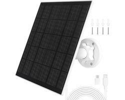Zonnepaneel voor Eufy Camera, 5W Oplaadbaar, 360° Draaibaar, IP65 Waterdicht, Geschikt voor Eufycam 3/3C/2/2 Pro/2C/2C Pro/E/E20/E40/L20/L40, Duurzame Energieoplossing