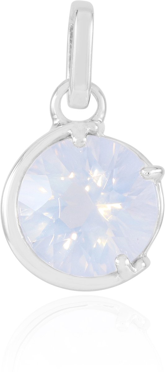 Cavill - Zilveren hanger - 925 sterling zilver gerhodineerd - Maanblauwe kwarts 2,114 ct - Rond briljant geslepen - Elegante Braziliaanse edelsteen