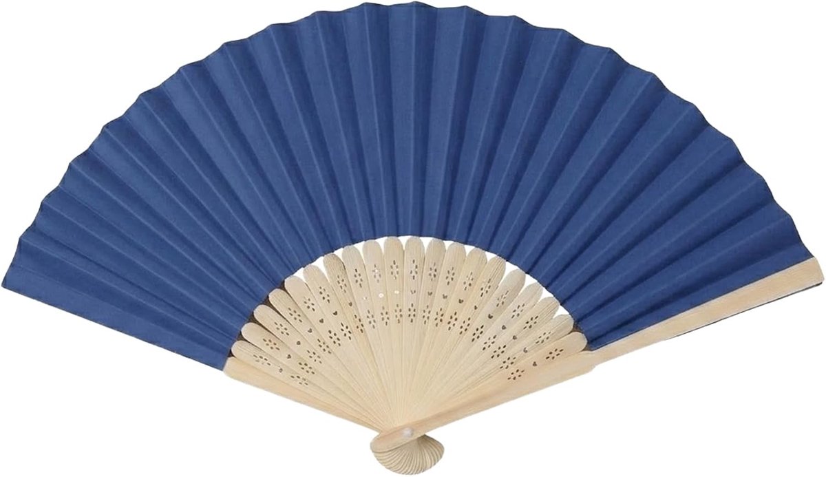 1 x Chinese vouwwaaier, draagbaar, papieren waaiers, koningsblauw, handgemaakt, bamboe vouwwaaiers, zakventilator voor decoratie, huwelijkscadeau, feest, huis