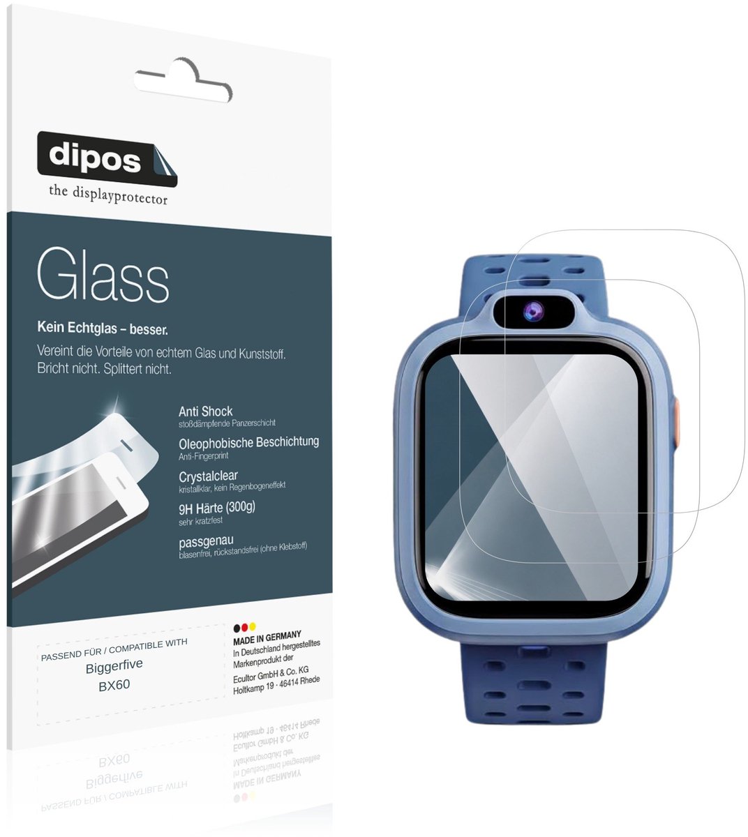 dipos – 2x Pantserfolie geschikt voor Biggerfive BX60 | 9H Screenprotector