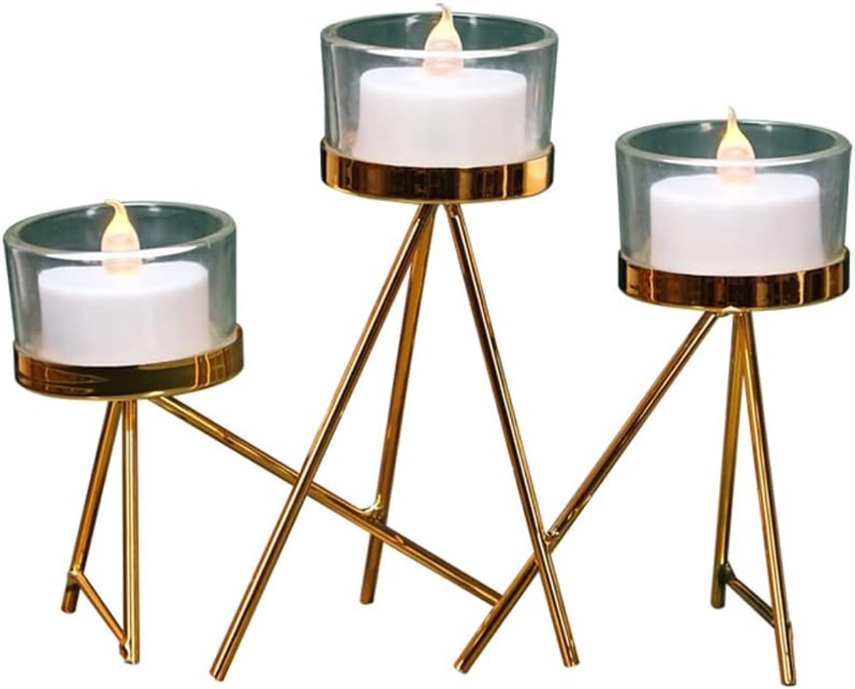 Metal 3 Arms Tealight Holder Tealight Holder Decorative Tealight Holder Tealight Holder for Home/Garden/Wedding - ShopVlot