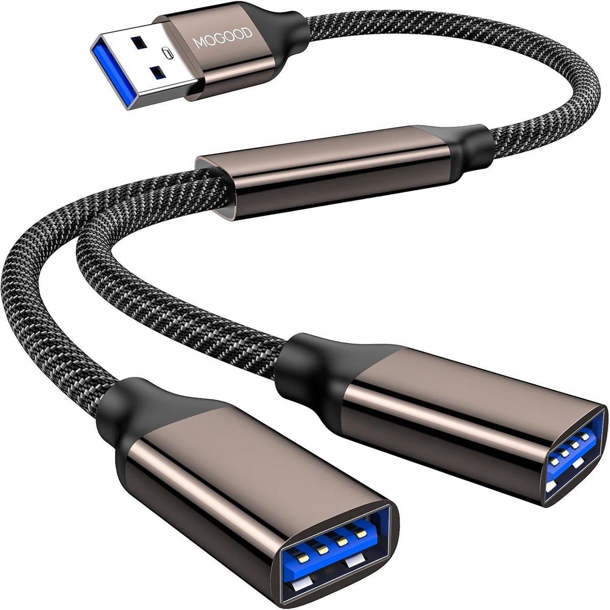 SnelShoppen - USB 3.0 Y-Splitter Kabel voor Laptop, Mac, Auto, HDD, PS5 - 3-in-1 en 4-in-1 Dubbele Hub voor Snelle Transmissie en Opladen - Ideaal voo