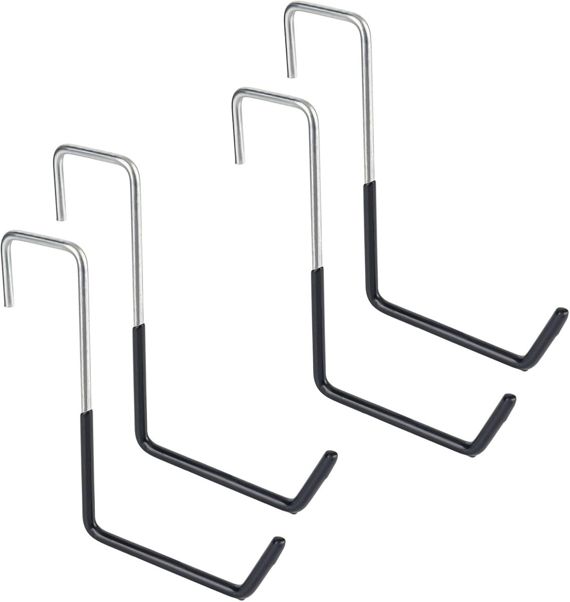 SnelShoppen - Large Garage Hooks voor Ophangen (4 Pack) - Heavy Duty Robuuste Metalen Haken voor Ladder, Plant, Gereedschap en Fiets Suspension aan Pl