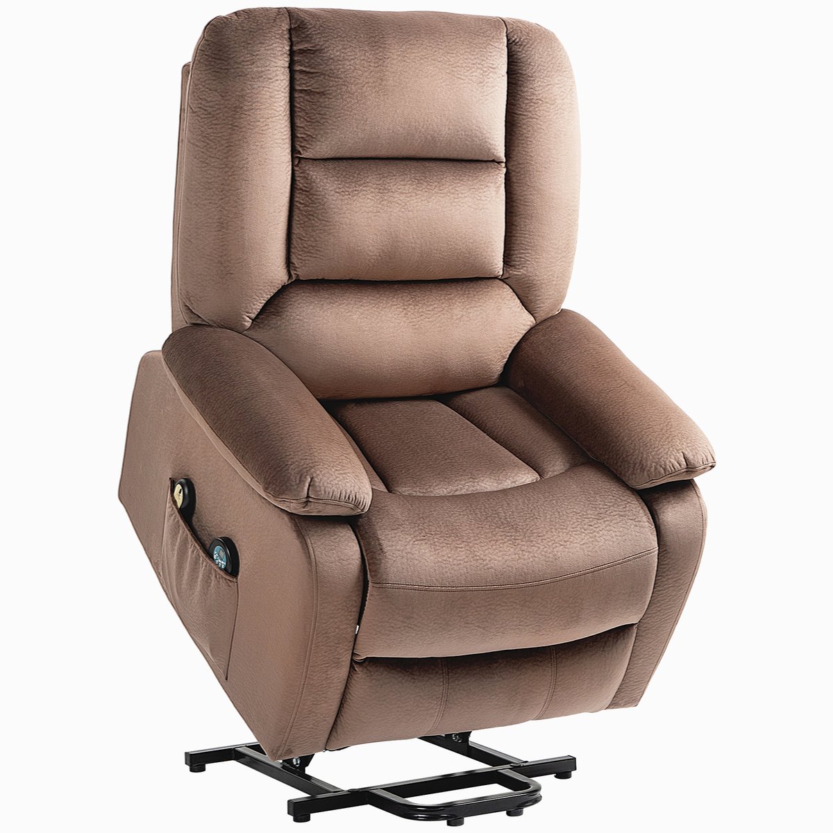 Homona Sta-opfauteuil met massagefunctie en warmtestand - Met 8 massagepunten - 90 x 93 x 110 cm - Bruin