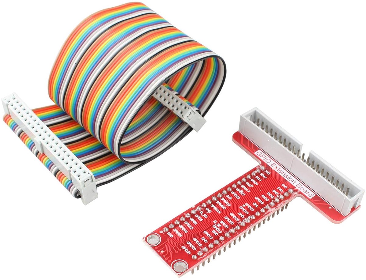 T-shaped GPIO Breakout Expansion Board + 40pin Ribbon Cable Compatible with Raspberry Pi 3 2 B+ Mounted T Type GPIO - ShopVlot