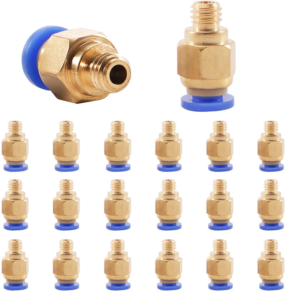 20pcs 3D Printers, PC4-M6 Pneumatic Connectors, PC4-M6 Pneumatic Connector, PTFE Hose Connector for 3D Printers, 3D - ShopVlot