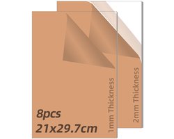 Ninehole 8PCS Acrylplaten assortiment kit 21 x 29.7cm(A4), 2 Espesor 1mm 2mm Acryl plaat, zuiver transparant - ShopVlot