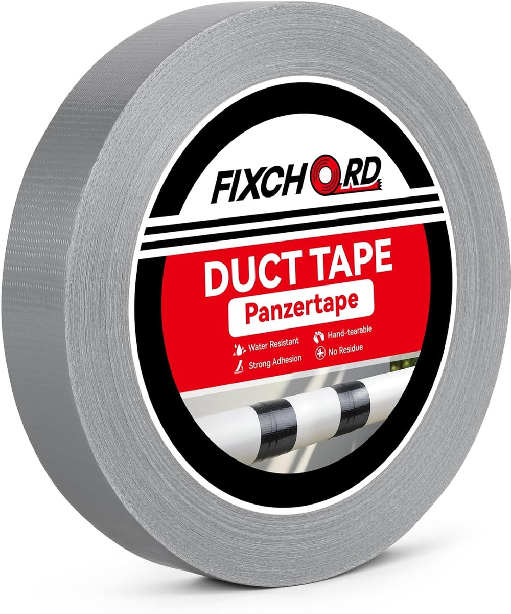 SnelShoppen - Duct Tape 25mm×50m Waterdicht Gaffa Tape Extra Sterk Plakband voor Reparatie, Versterking, Bundelen en Sealen, Binnen en Buiten, Zilver