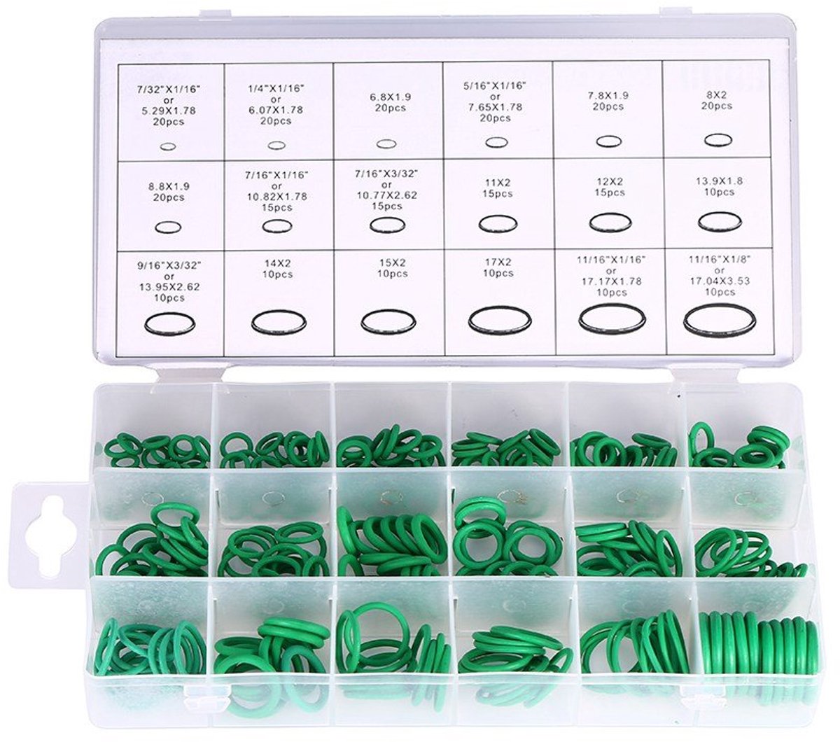 18 Sizes 270Pcs O ring Box Ring Tools Set Assortment Car Auto Vehicle RepairCar Air Conditioning Rubber HNBR Seals Kit - ShopVlot