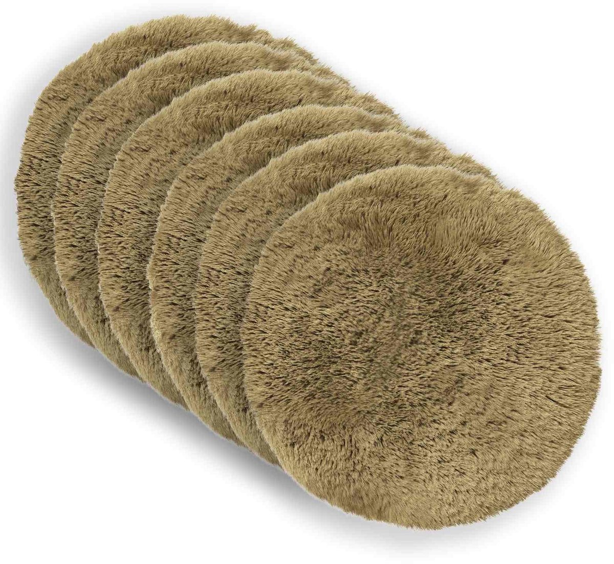 vidaXL Dekenkussen - 6 - st - HEERLEN - Lichtgrijs - Diam. - 60 - cm - PV - Fleece