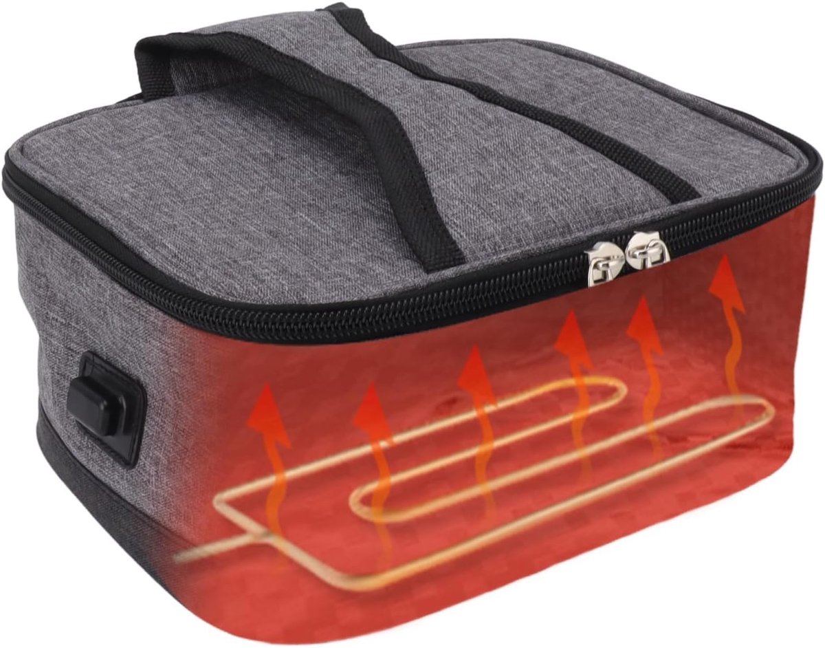 USB Heating Lunch Bag, Food Heating Lunch Bag, Portable Electric Heater, Food Container, Constant Temperature Outdoor - ShopVlot