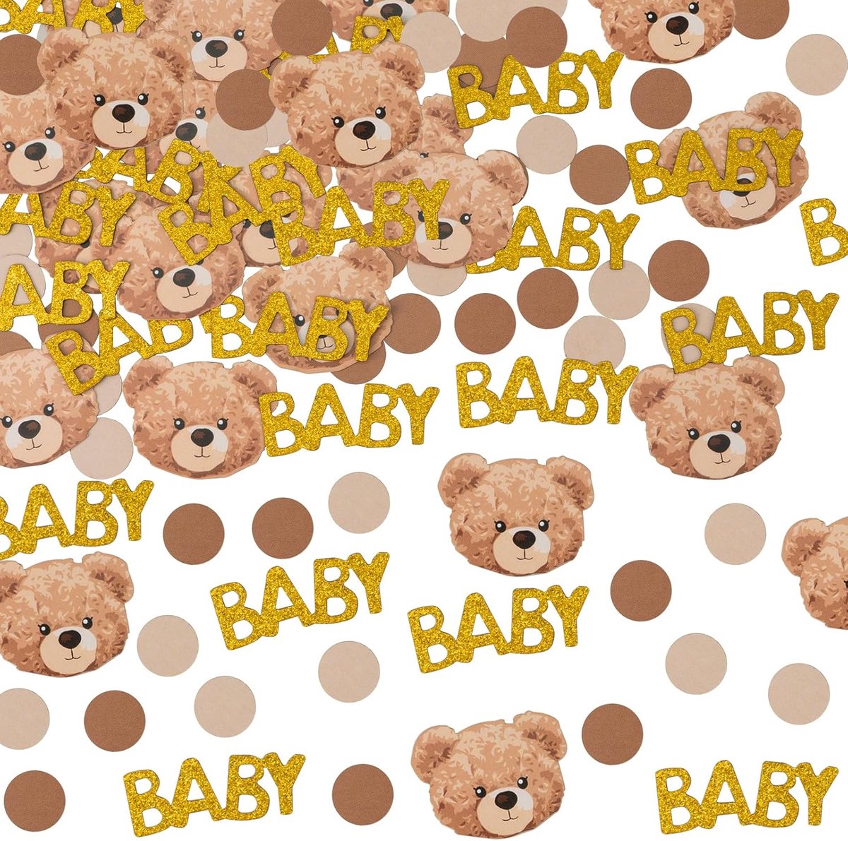 SnelShoppen - 100 Delen Confetti Beren voor Doop, Verjaardag en Baby Shower - Papieren Versiering voor Feesten voor Jongens en Meisjes