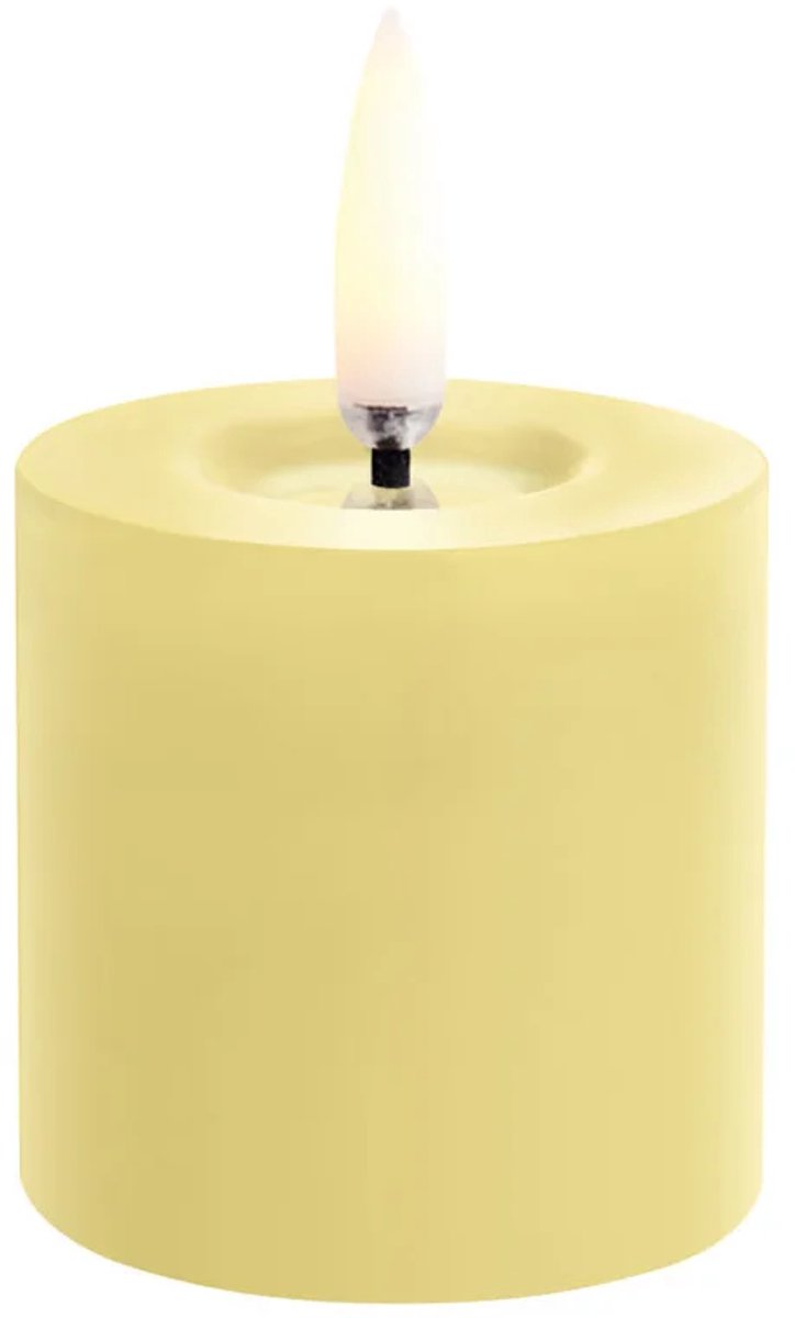 Uyuni Melted LED Stompkaars Wheat Yellow – Led kaars Uyuni Geel - 5 × 4,5 cm