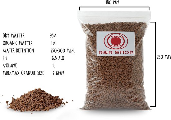 R&R SHOP Hard quality Japanese Akadama for the cultivation of bonsai, with grain size of 2-5 mm (1L) - ShopVlot — afbeelding 2