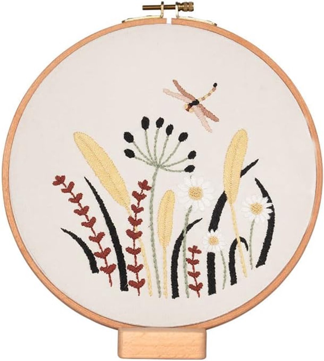 Zalati Borduurset, kruissteekset met stof, hoepel, draden, naalden, Engelse handleiding voor beginners - Flora