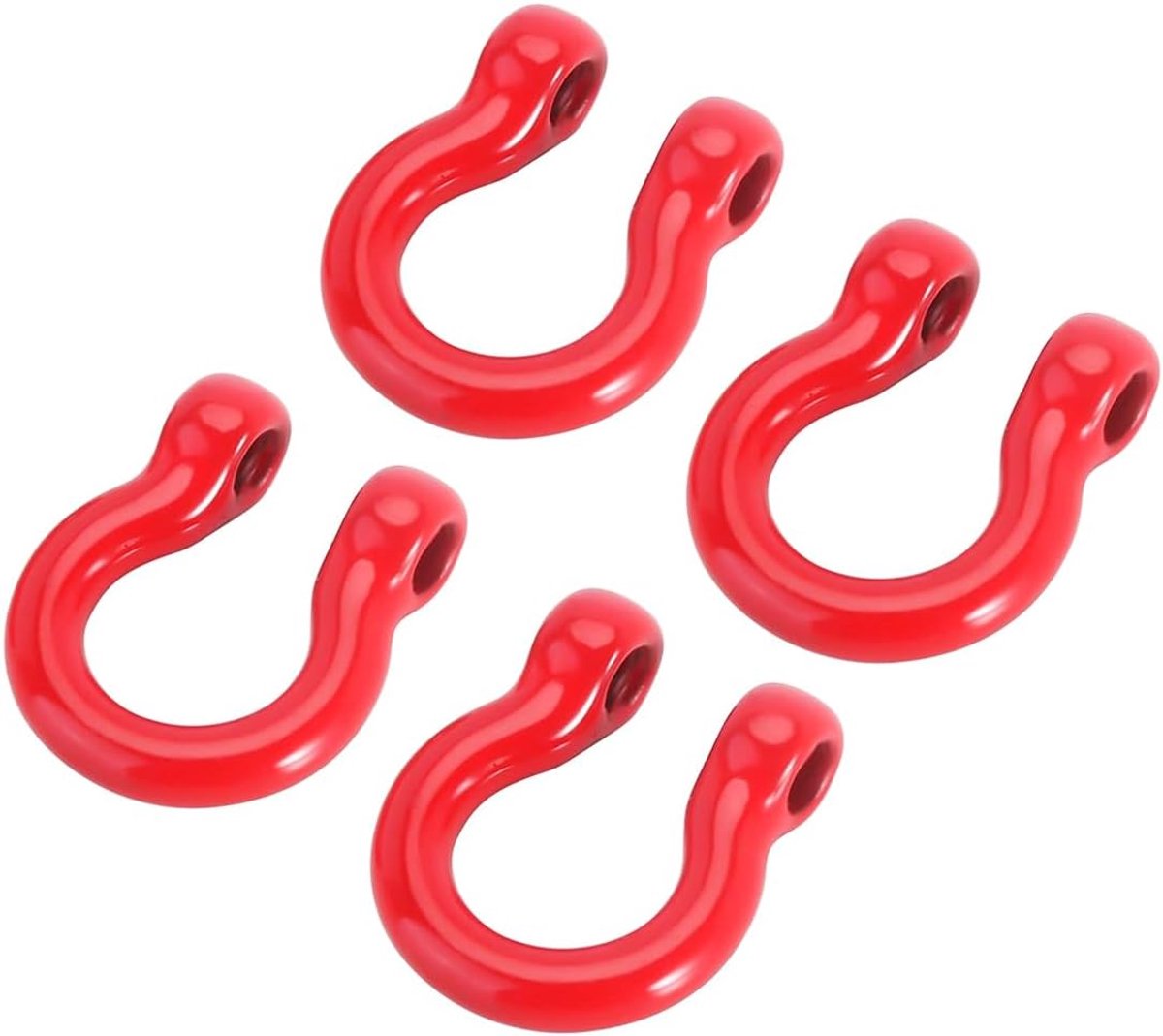 4 stuks rode D-ring sleephaken met M1,4 schroeven voor FCX18 LC80 TRX4M RC Crawler Bumper