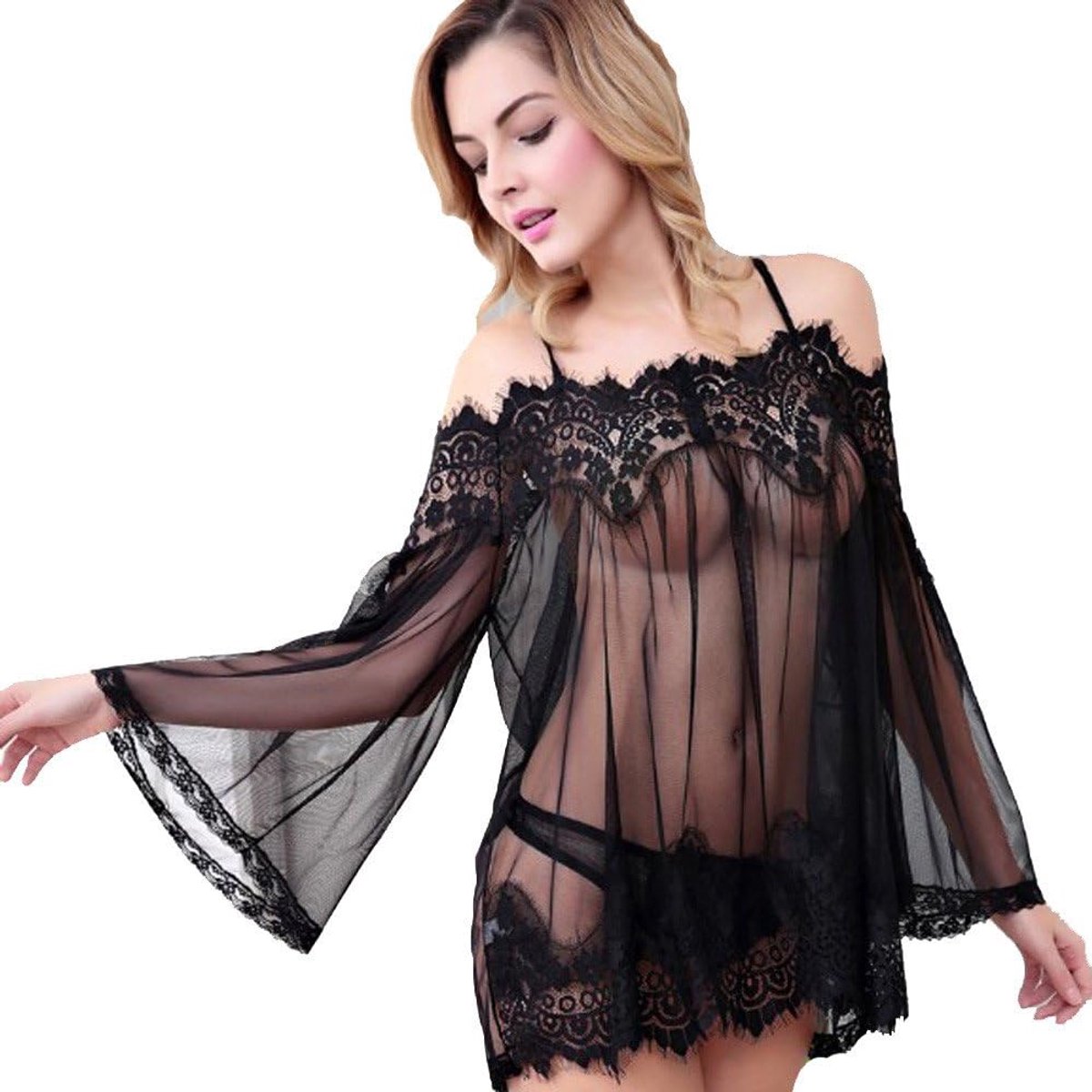 Dameslingerie, kant, babydoll, onzichtbaar, naadloos, onzichtbaar, A373
