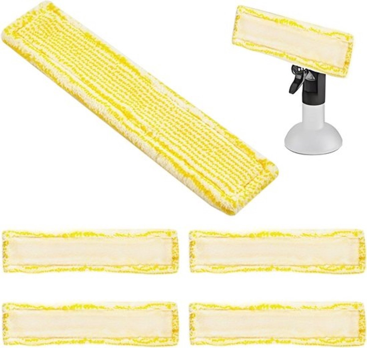 5 reservepads voor raamzuiger - Gele microvezel-dweilpads - voor optimaal schoonmaakgemak