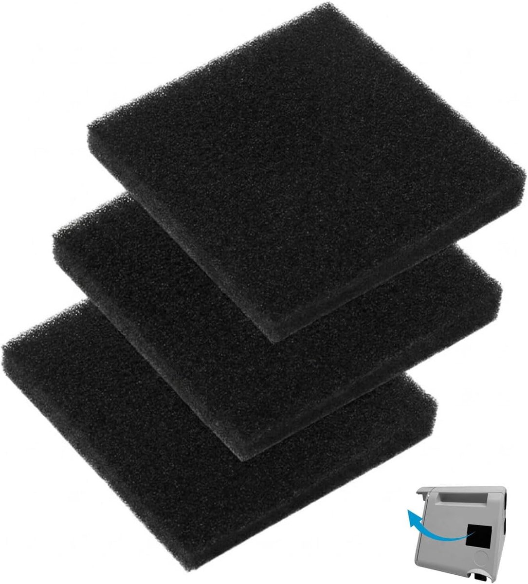 Set van 3 luchtfilters compatibel met Löwenstein Prisma ventilator, compatibel reserveaccessoire (zwart) - ShopVlot