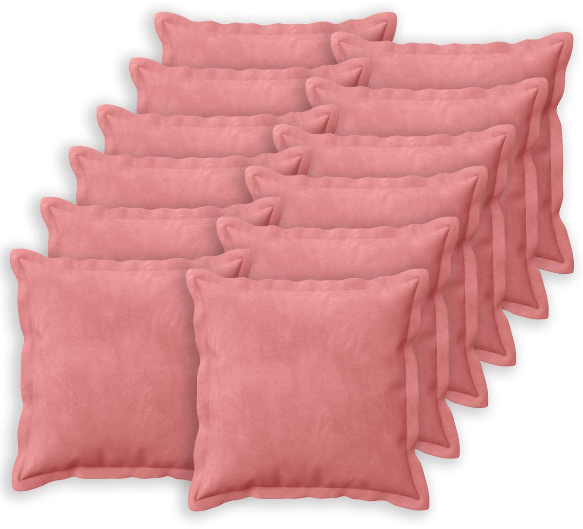 vidaXL Dekenkussen - 12 - st - HOUTEN - Roze - 45 - x - 45 - cm - fluweel