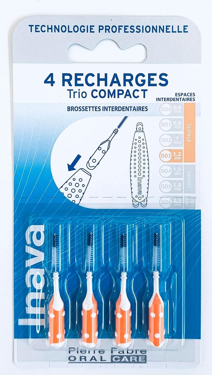Inava Trio 4 brush heads Trio Compact - Size: ISO3 1.2mm - ShopVlot