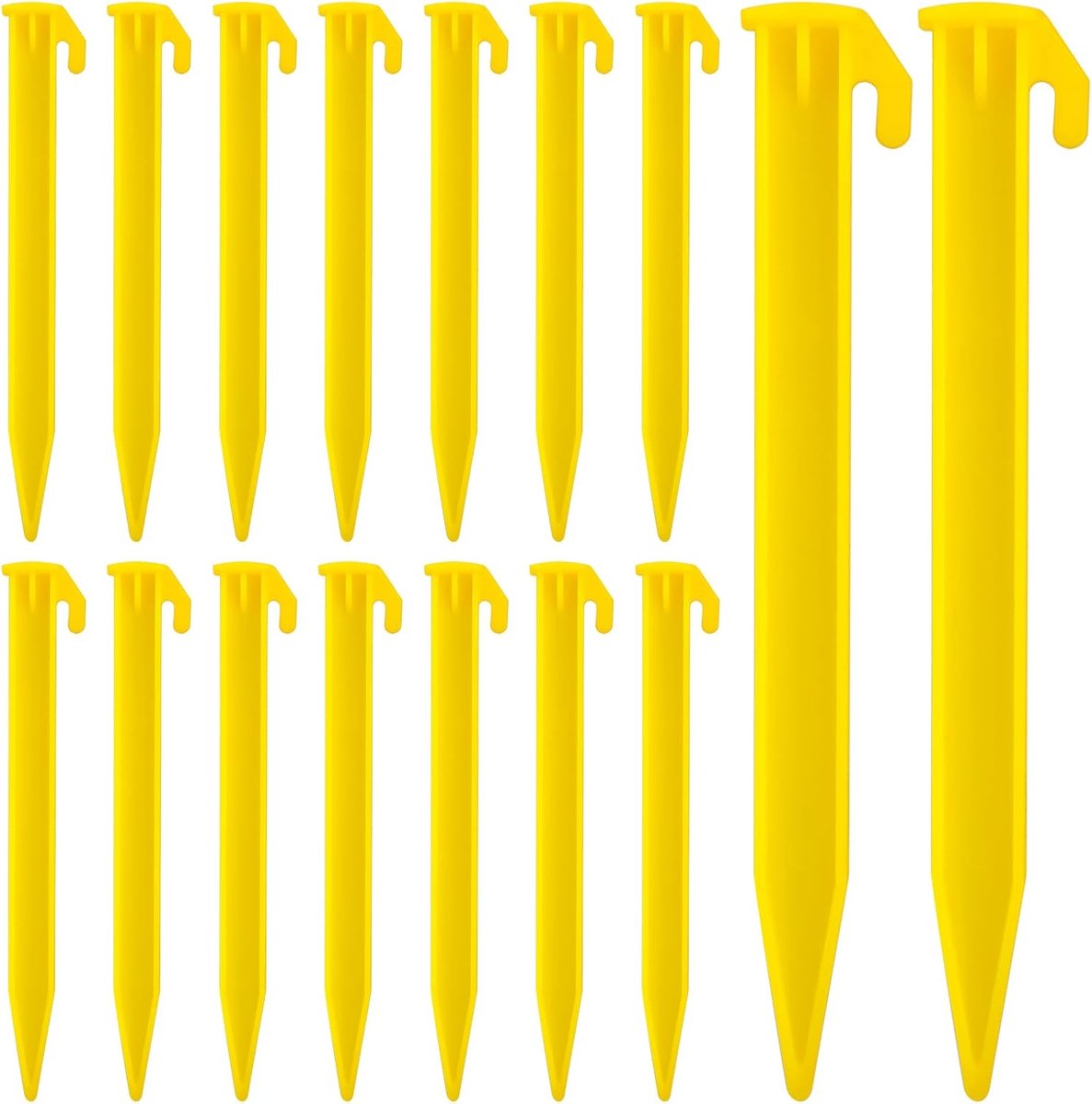 SnelShoppen - Set van 16 Plastic Tent Pegs 14.5cm - Heavy Duty Tuin en Strand Haringen - Duurzame en Herbruikbare Tent Spikes voor Camping, Buiten en