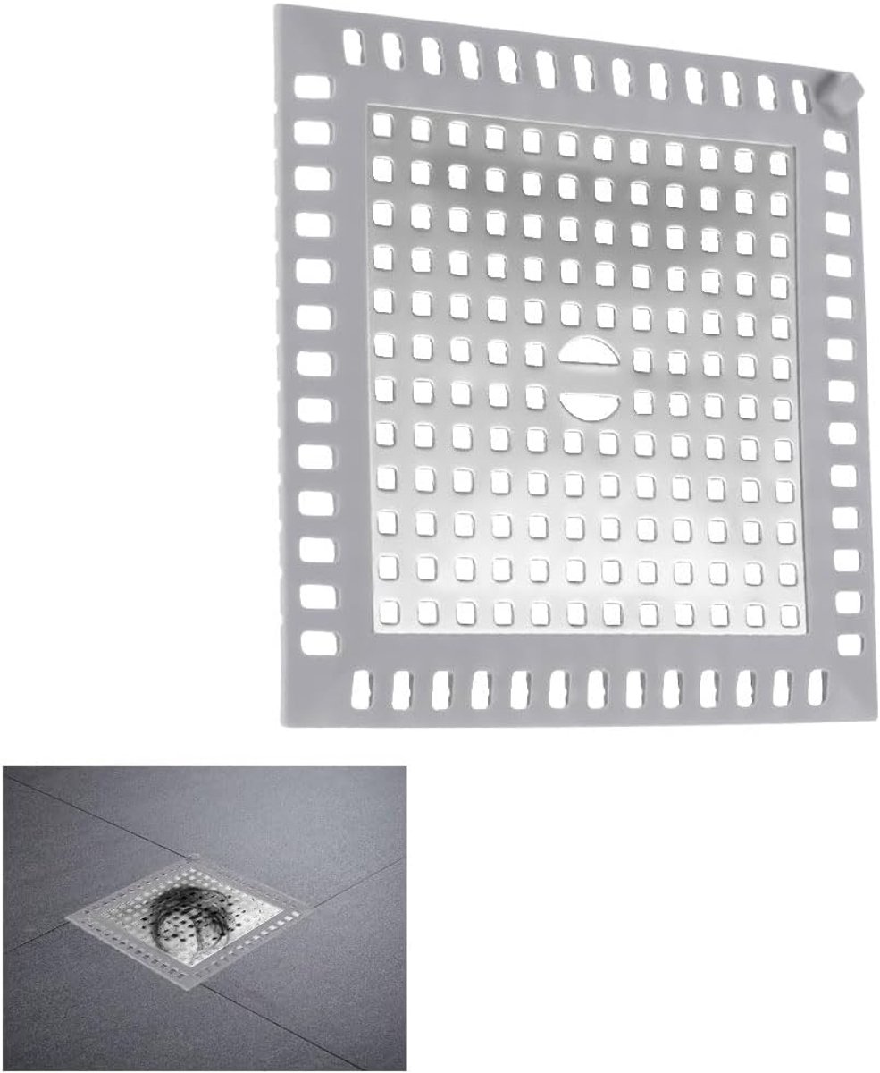 Hair Catcher Shower 120 x 120 mm Strainer for Shower, Drain Sieve, Large Hair Strainer Bathtub Bathroom Stainless - ShopVlot