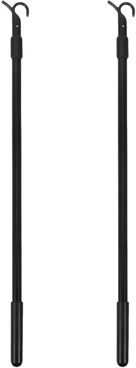 Gordijnroeden - Reparatieverlengstuk - Bediening voor jaloezieën - Telescopisch - verstelbaar - 37,5 cm - Zwart