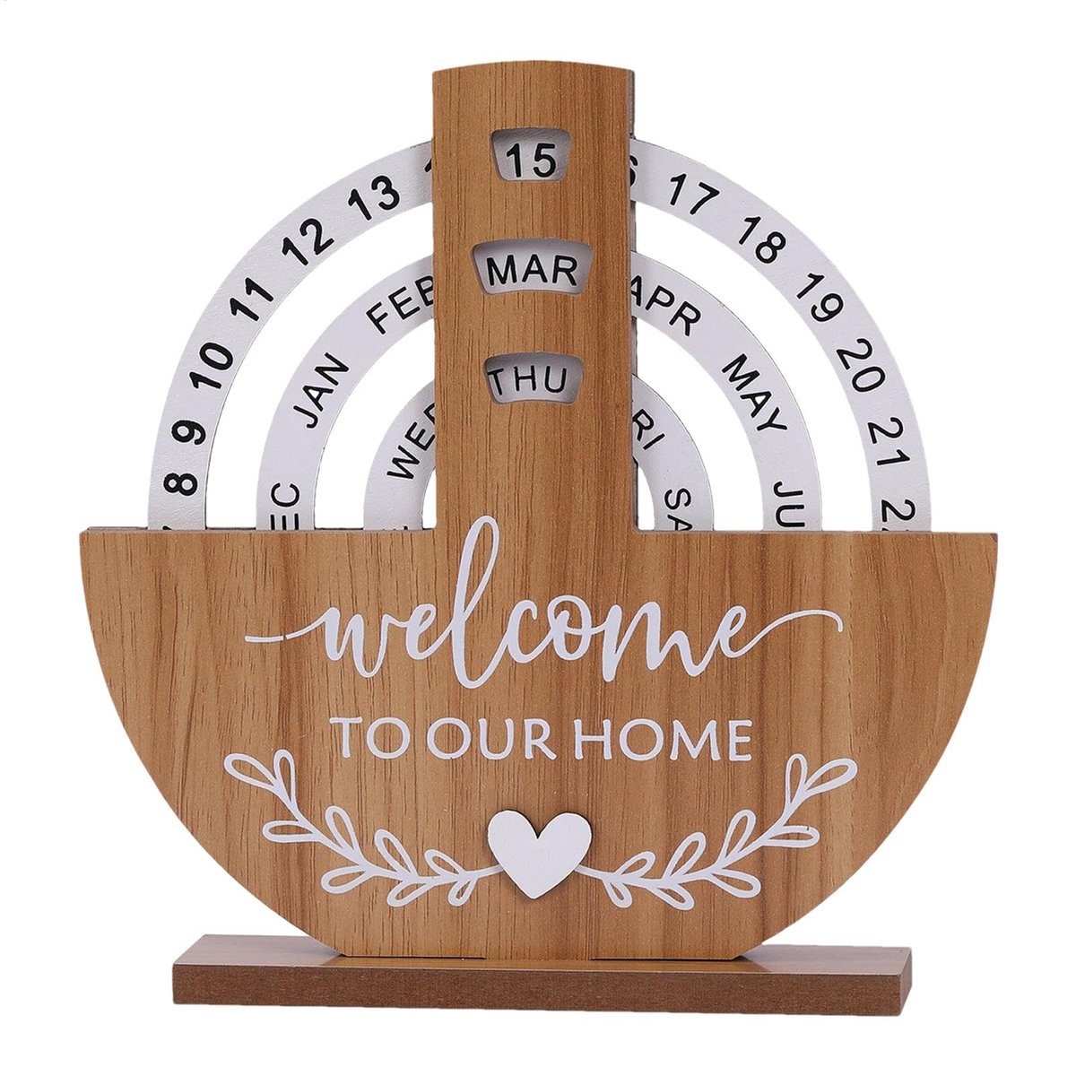 Eeuwigdurende Kalender Voor Op Het Bureau Herbruikbare Eeuwigdurende Handmatig Draaibare Kalender Voor Woonkamer Slaapkamer Dagelijks Eeuwigdurende Handgemaakt Houten Bure