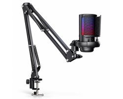 Gaming microfoon met arm - USB - Condensator - RGB - Voor pc