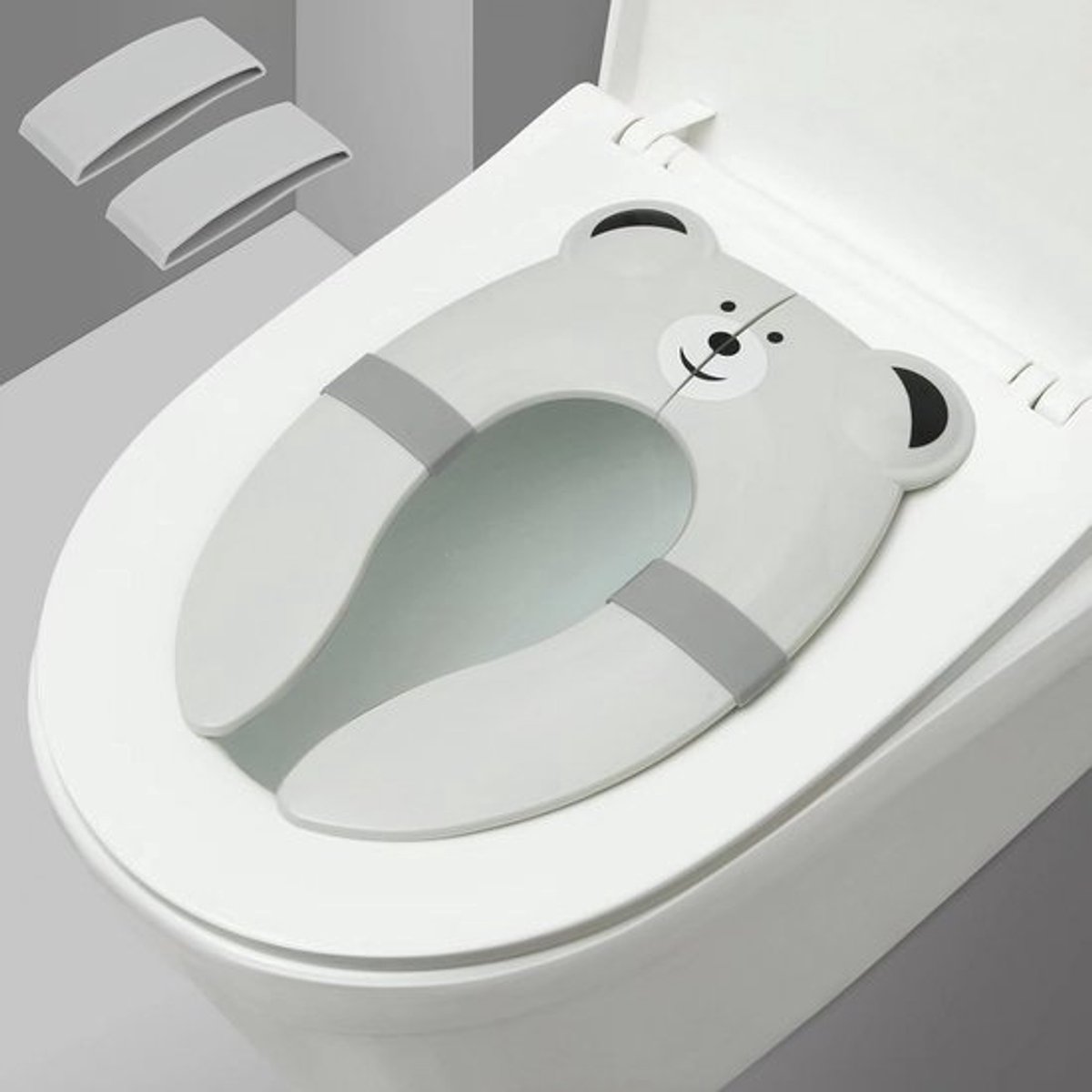 Opvouwbare toiletbril - voor kinderen | Draagbare siliconen wc-bril - met antislippads - voor zindelijkheidstraining